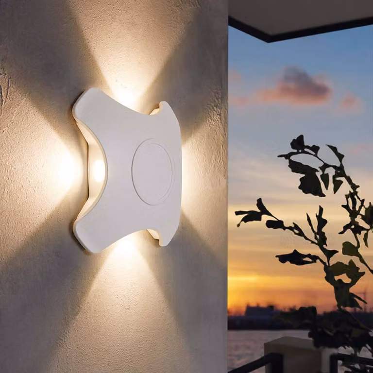 Lampada a LED da parete per esterni Cartaxo 4 luci bianco