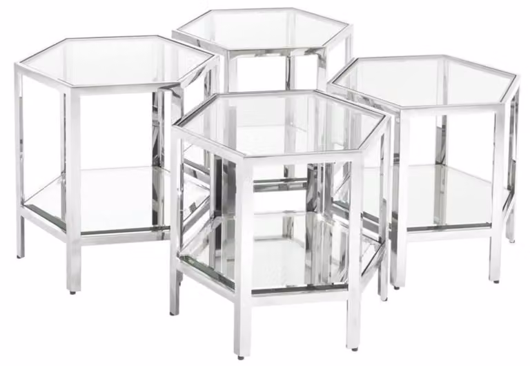 Casa Padrino: set di 4 tavolini in argento - Tavolo da salotto di design