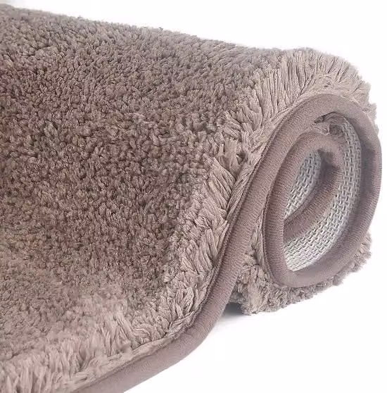 Tappetino antiscivolo in microfibra assorbente FCSDETAIL per bagno e doccia, lavabile in lavastoviglie, marrone, L: 80 cm, P: 50 cm