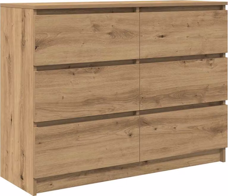 Credenza Rovere Artigianale 100x35x76 cm in Legno Multistrato