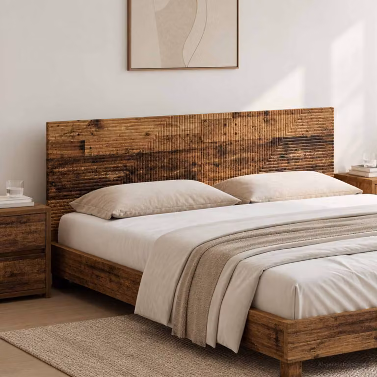 Testiera da muro vidaXL HAARLEM in legno ingegnerizzato marrone con ripiano integrato L: 180 cm, H: 50 cm, P: 15,76 cm