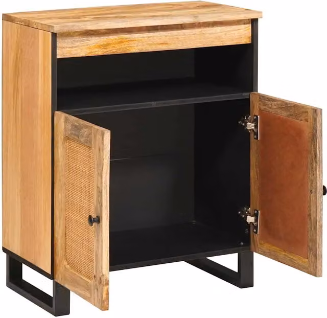 Credenza moderna in legno di mango massello marrone L: 60 cm, P: 33 cm, H: 75 cm