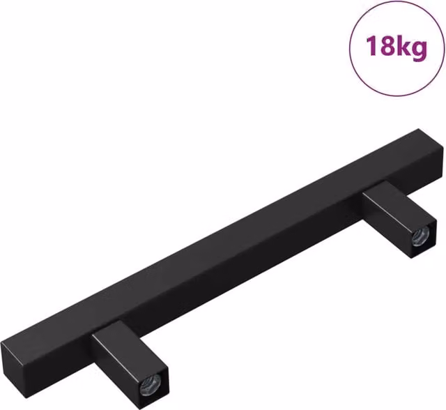 Maniglia per Armadio Design In Nero Opaco in Acciaio Inox L: 150 mm, H: 35,2 mm, P: 12,3 mm CFW3234917