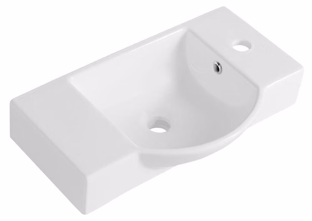 Sapho Small - Lavabo Litos, 550x320 mm, foro per miscelatore a destra, con troppopieno, bianco 4077