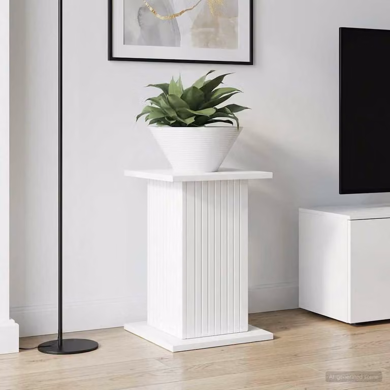 Set di 2 supporti per piante vidaXL in legno MDF bianco lucido L 30,5 cm x P 30 cm x H 43 cm