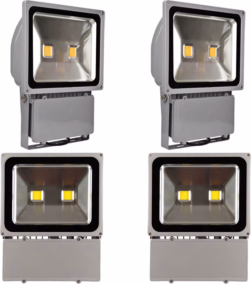 Greenmigo 4pcs 100W LED bianco freddo Proiettore Proiettore Lampada da esterno Faretto Faretto Faretto Illuminante 8000-9000 LM Lampada Proiettore Impermeabile IP65 Grigio