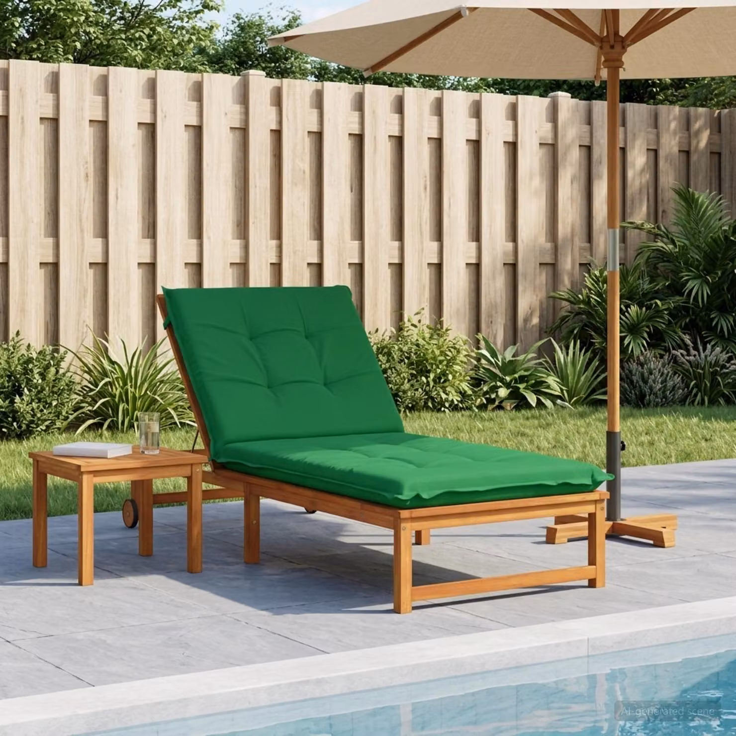 vidaXL Cuscino per Lettino GEMERT 100% Poliestere Verde