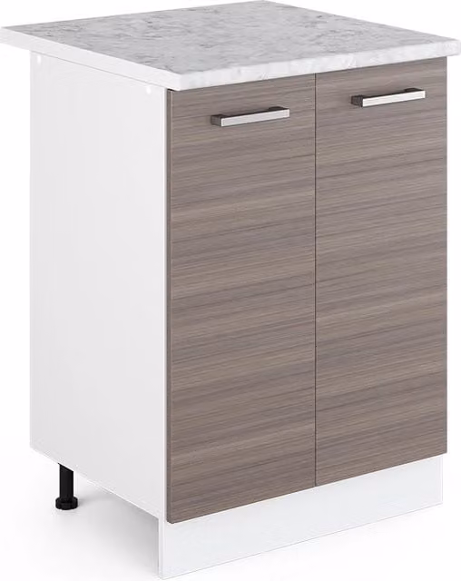 Base universale R-Line Vicco con ante e piano di lavoro, Grigio opaco, L: 60 cm, P: 60 cm, H: 81,6 cm
