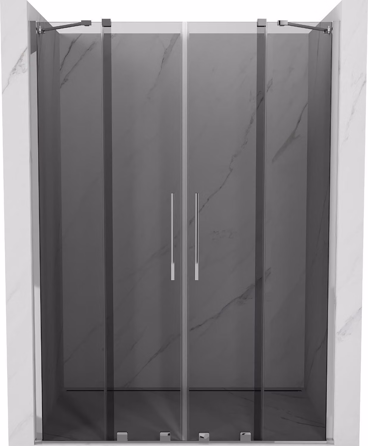 Mexen Velar Duo porta doccia scorrevole 150 cm, grafite, cromo - 871-150-000-42-01