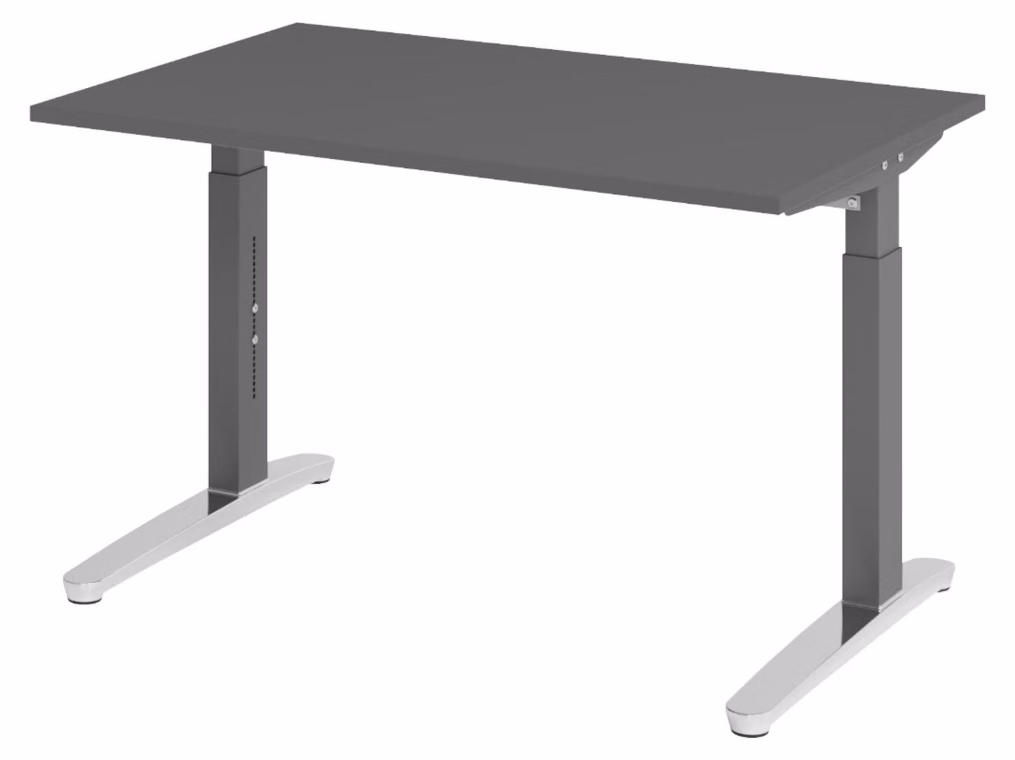 Scrivania bümö serie XB - Dimensioni: 120 x 80 cm, finitura: grafite, struttura: grafite/alluminio lucido