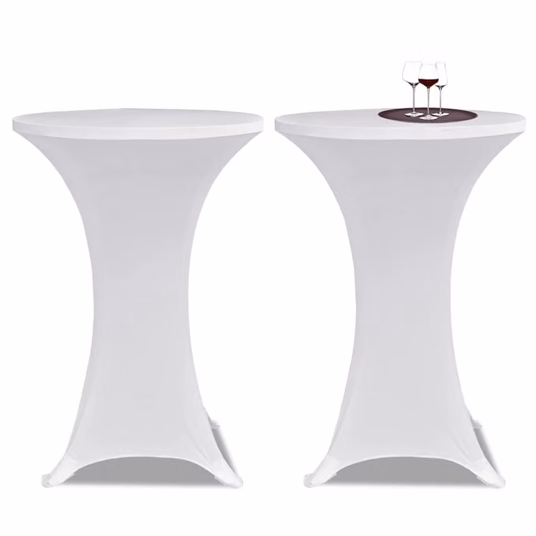 Set di 2 copritavolo vidaXL in tessuto elasticizzato bianco, diametro 70 cm