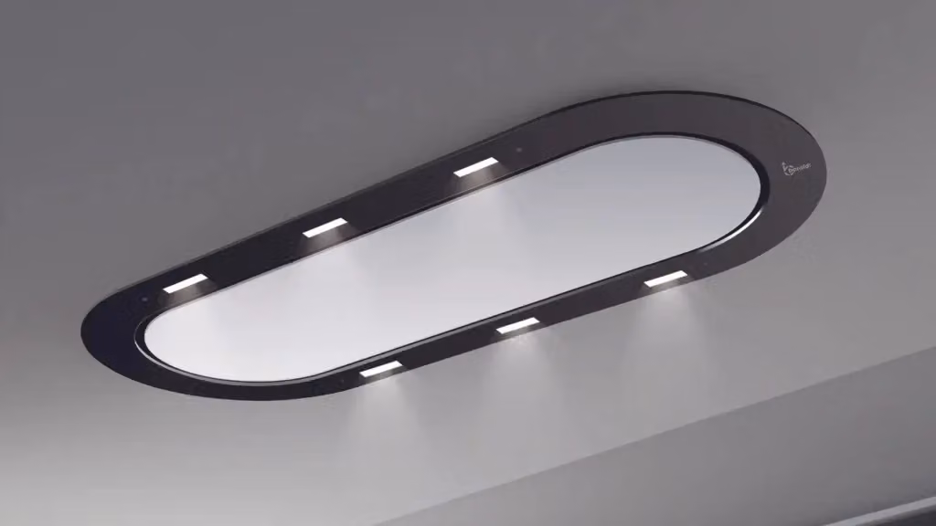 Cappa da incasso a soffitto Baraldi Unika, Bianca e Nera, L: 120 cm, P: 50 cm, 800 m3/h con controllo tramite app e timer – 2