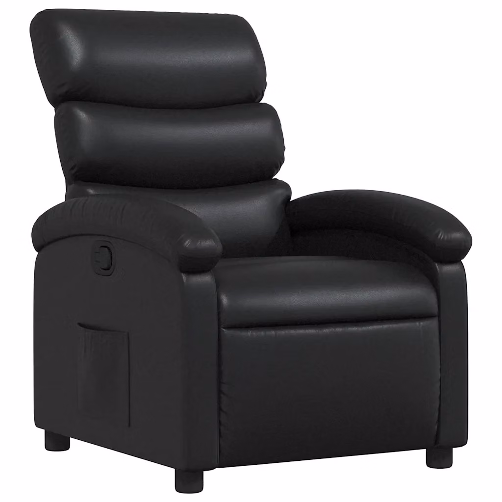 Poltrona Reclinabile Relax vidaXL in Similpelle Nera con Braccioli e Regolazione Manuale – 2