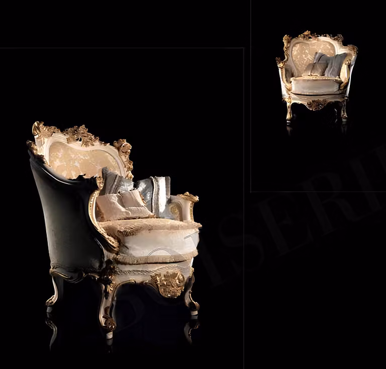 Wohnzimmer Sessel Couch Luxus Möbel aus Italien Sofa Klassischer Barock Rokoko