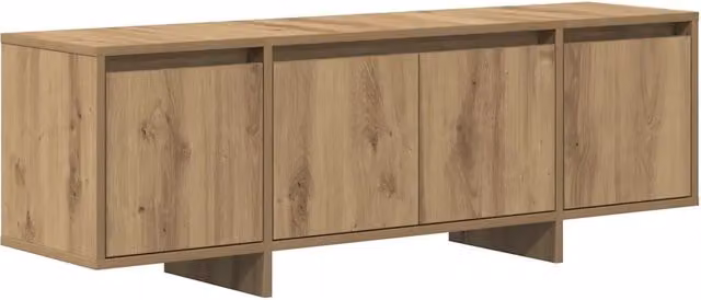 Mobile porta TV moderno in legno di rovere color marrone con ampio spazio contenitivo, L 120 cm x P 30 cm x H 40,5 cm