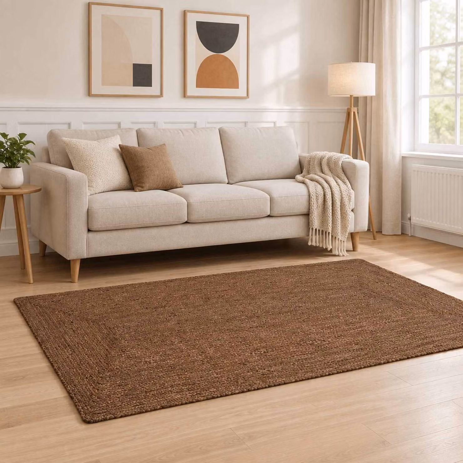 vidaXL Tappeto da Area Grigio 100 x 200 cm Juta