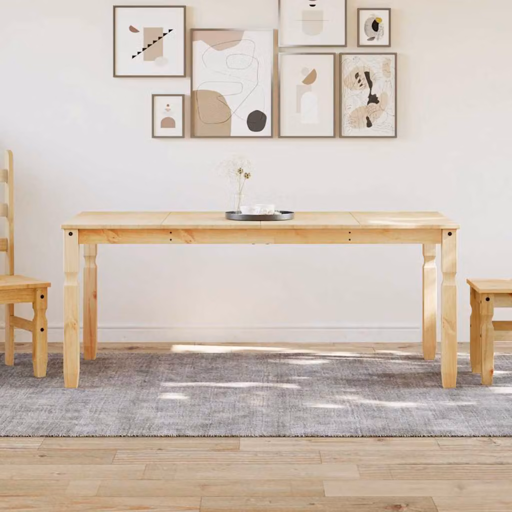 vidaXL Tavolo da Pranzo Corona in Legno Massello di Pino, Rettangolare, Marrone/Beige, L: 180 cm, P: 90 cm, H: 75 cm
