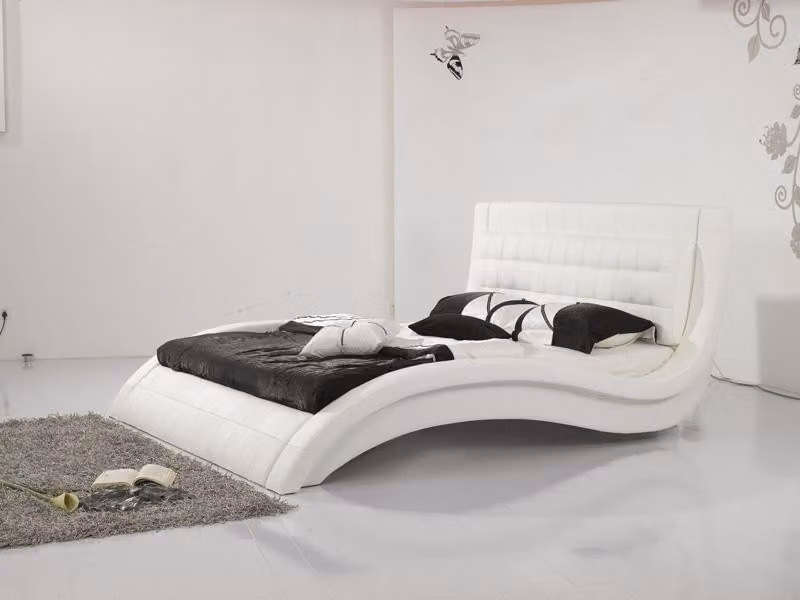Designer Bett Ehebett Doppelbett Polsterbett Schlafzimmer Lederbett Betten