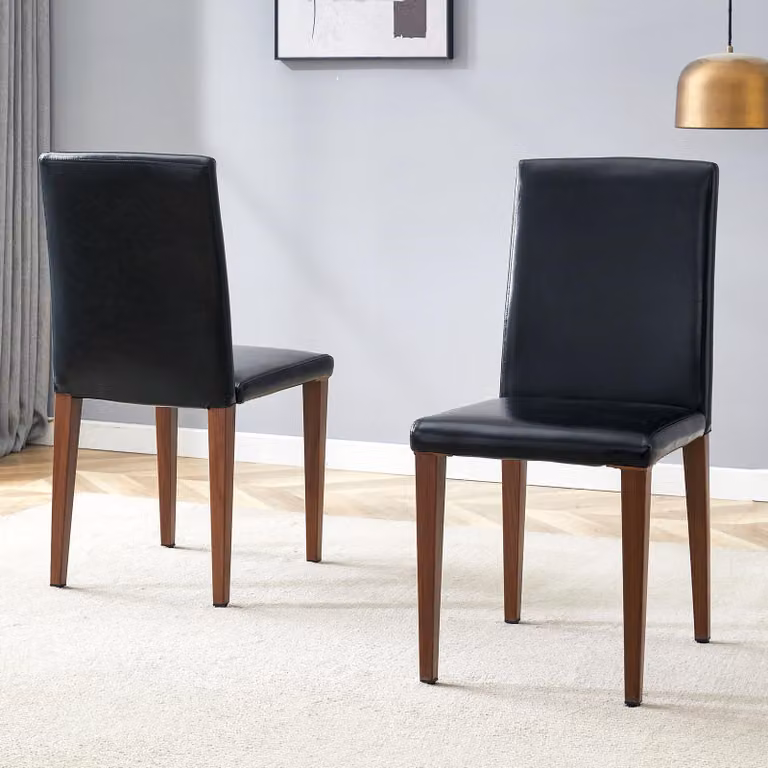 STILVORA: Set di 2 sedie da pranzo in ecopelle, sedie con gambe in metallo, ideali per la cucina, la sala da pranzo e il soggiorno. Sedie da pranzo in ecopelle