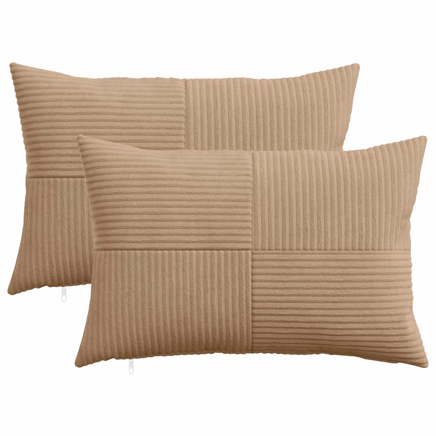 Set di 2 federe vidaXL ALMELO in velluto a coste marrone, L 50 cm x P 30 cm