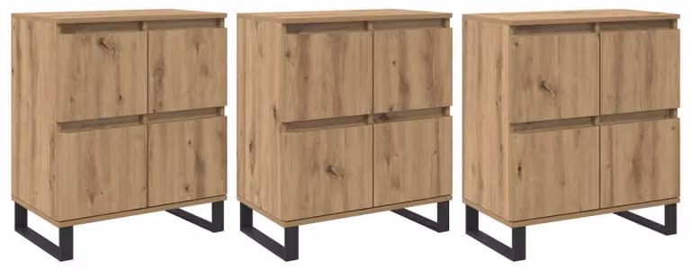 Credenza 3 pcs Rovere artigianale 60 x 35 x 70 cm