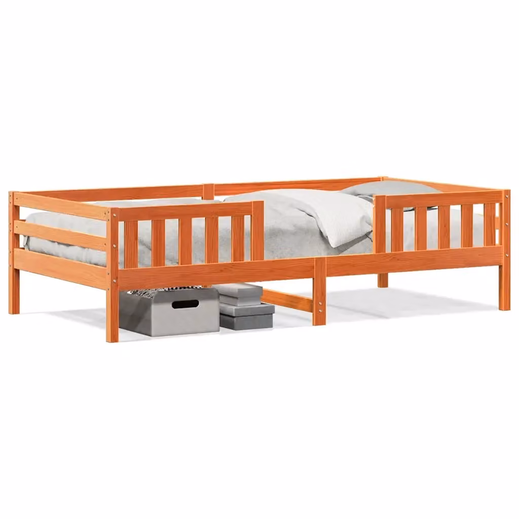 Struttura Letto Design Mania in Legno di Pino Marrone Cera con Doghe Fisse L/P: 90 x 200 cm – 2