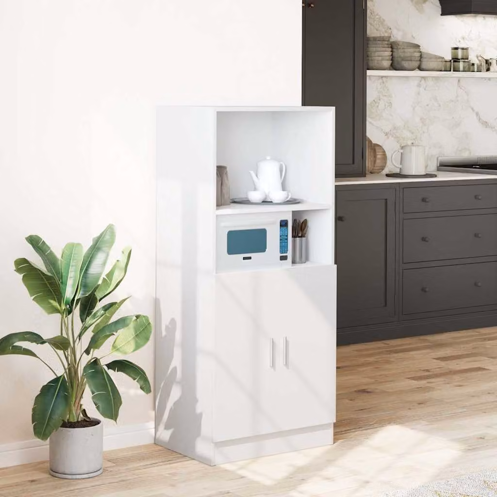 Mobile da cucina vidaXL bianco moderno con ante a battente e ripiani interni L/P/H: 57 x 41,5 x 131,5 cm