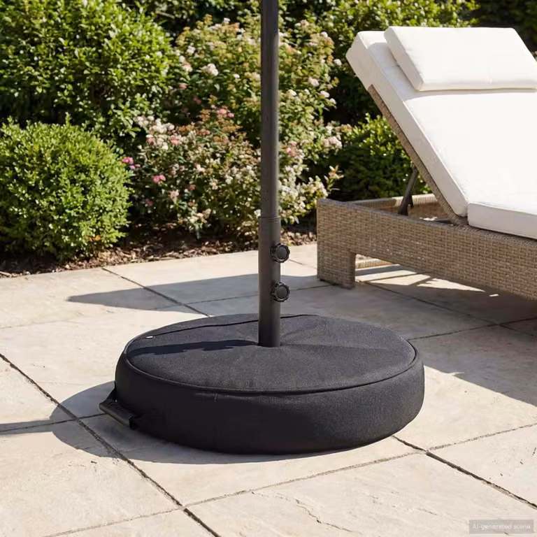 Maison Exclusive - Support per ombrelloni da terrazza, 60 x 60 cm, acciaio nero