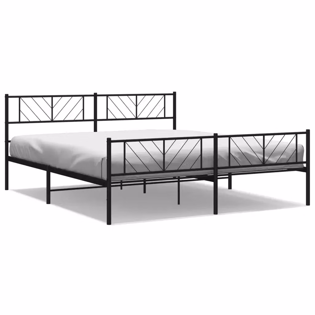 Giroletto vidaXL in metallo nero con pediera e doghe fisse L/P/H: 180 x 200 x 90 cm – 2