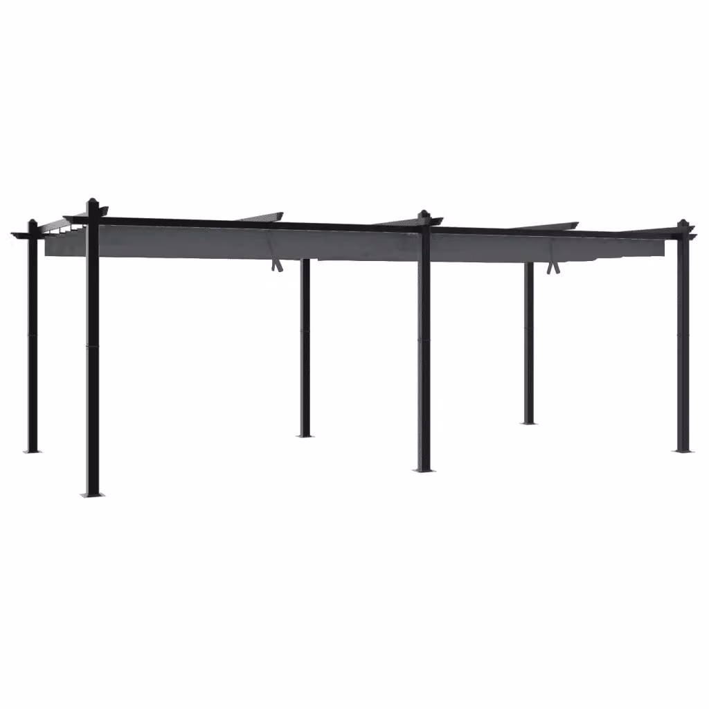 Gazebo da giardino Videx con tetto retrattile in alluminio e poliestere colore antracite L: 300 cm, P: 300 cm, H: 220 cm – 2