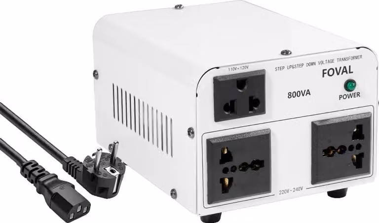 Trasformatore di tensione, elevata potenza, compatibilità universale con le prese di corrente, 800 W