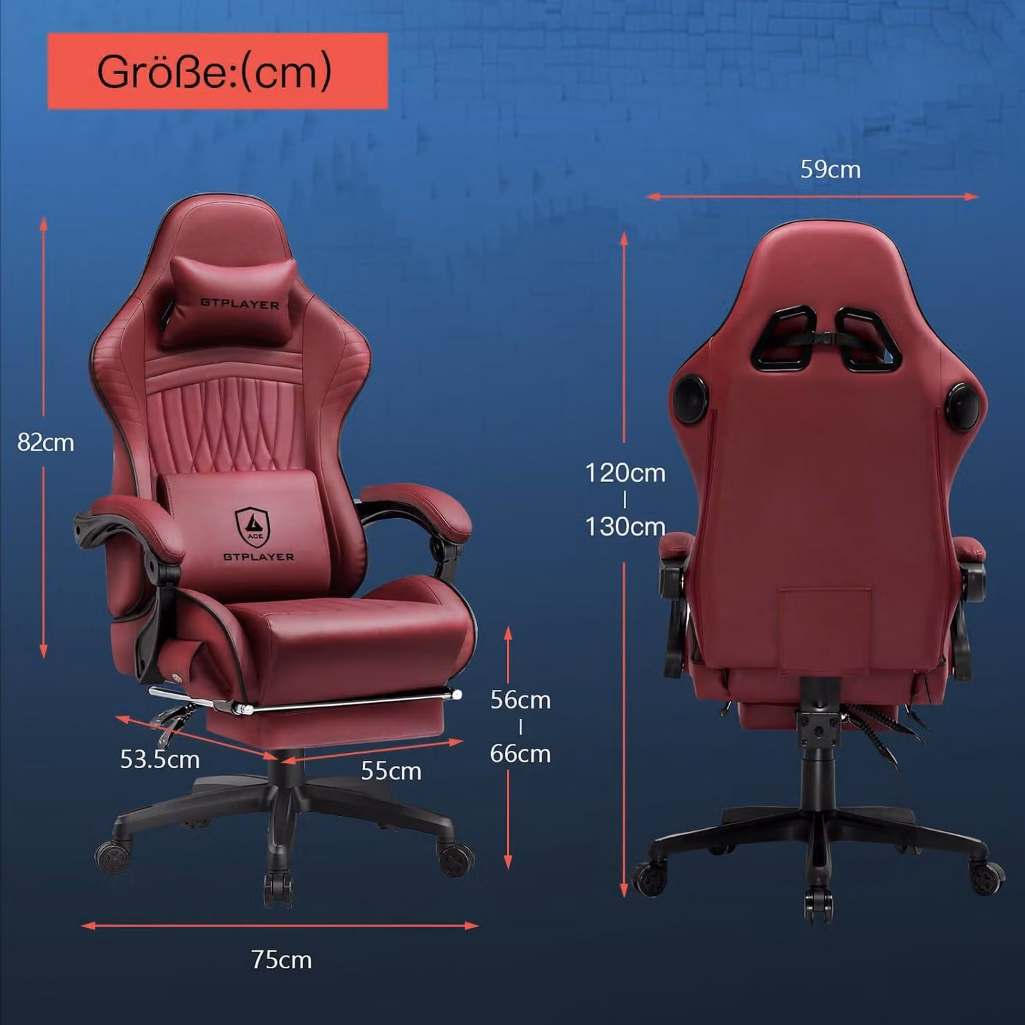 Sedia da gaming - Sedia da ufficio - Sedia da corsa - Sedia per giocatori - Sedia con poggiapiedi - Altoparlanti 3D integrati