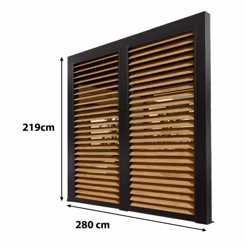 Pannello veneziana in alluminio effetto legno per pergola bioclimatica PERBIV30B colore marrone lato 3 metri – 2