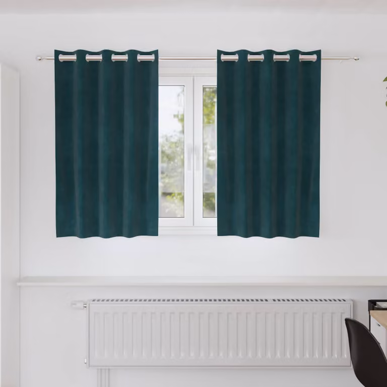 Set di 2 tende oscuranti vidaXL in velluto verde, L 140 cm x H 140 cm