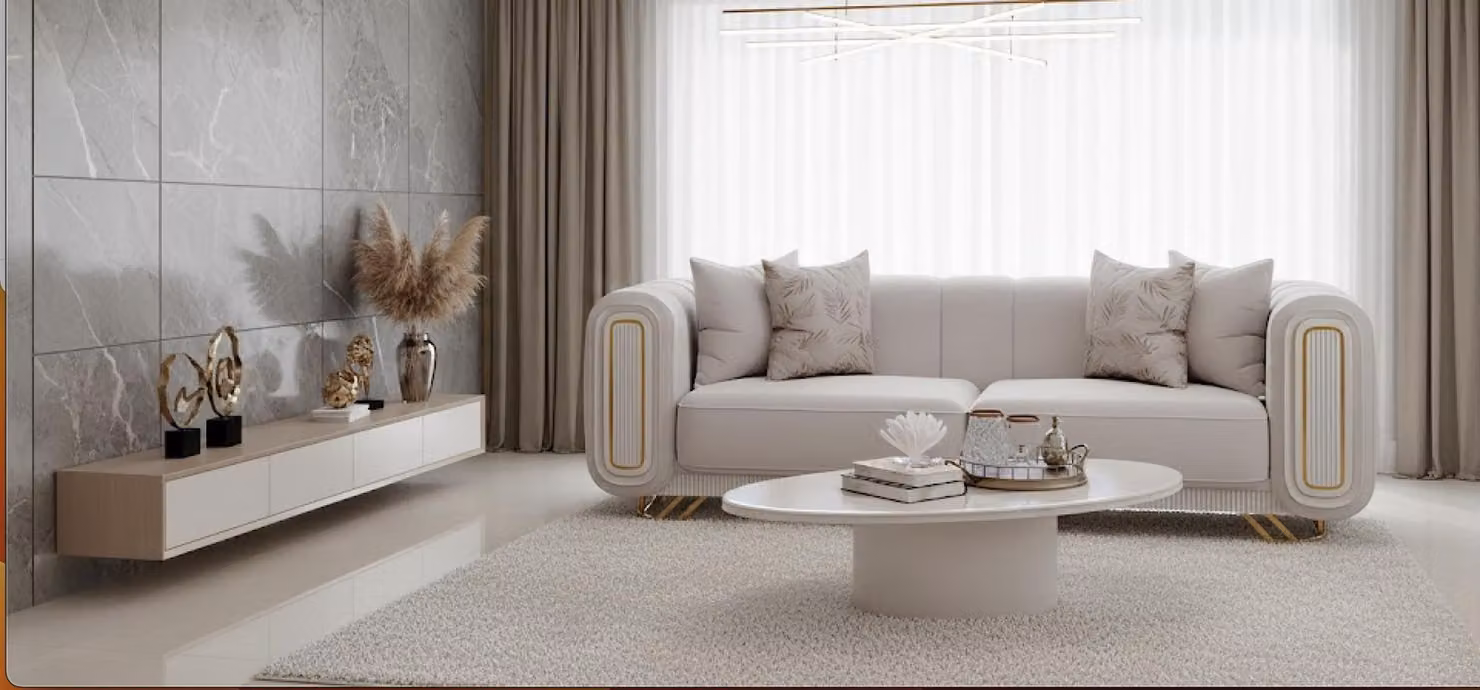 Elegante set di divani con tavolino abbinato per la tua casa