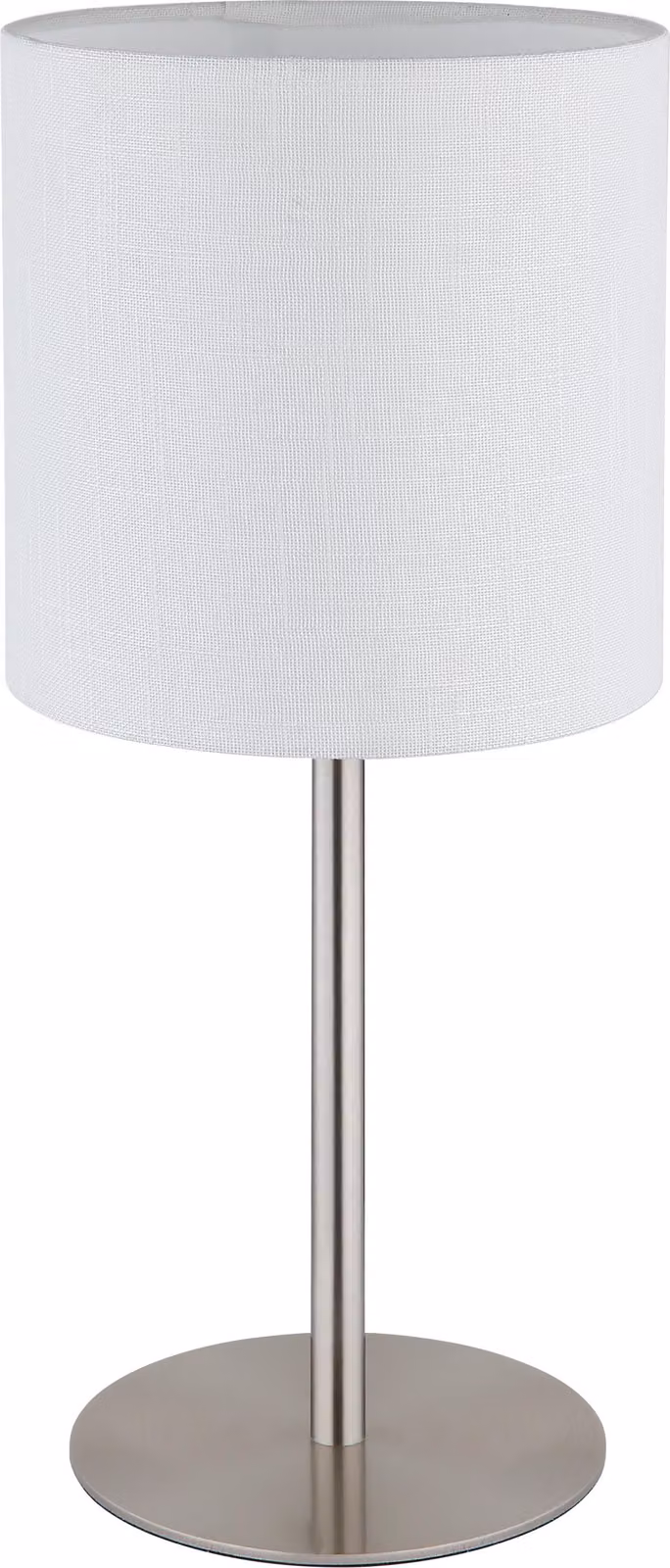 Lampada da tavolo, tessuto, bianco, metallo, H 40 cm