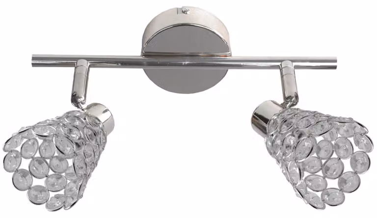 Lampada da soffitto con paralumi in cristallo, finitura cromata lucida-argento, 2xG9x40W, metallo, dimensioni: 17x37x8 cm, IP20, Candellux