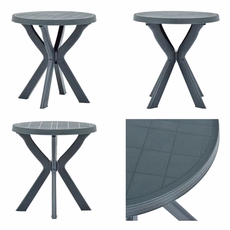 vidaXL Tavolo Bistro verde Ø70 cm in plastica - Tavolo da giardino - Tavoli da giardino - Tavolo Bistro - Tavoli Bistro