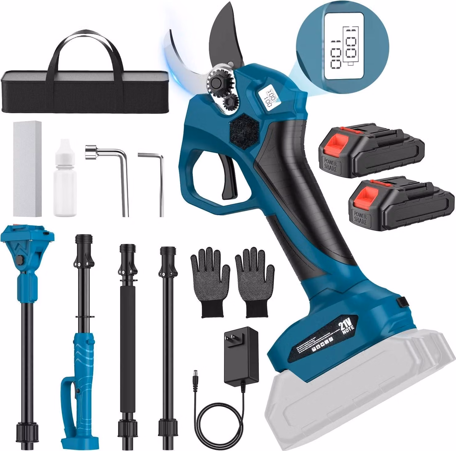 Potatore elettrico, motore brushless, design ergonomico, migliorato -- 2 batterie