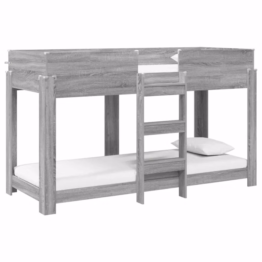 Letto a Castello per Bambini vidaXL in Legno Grigio H: 196 x L: 89 x P: 117 cm – 2