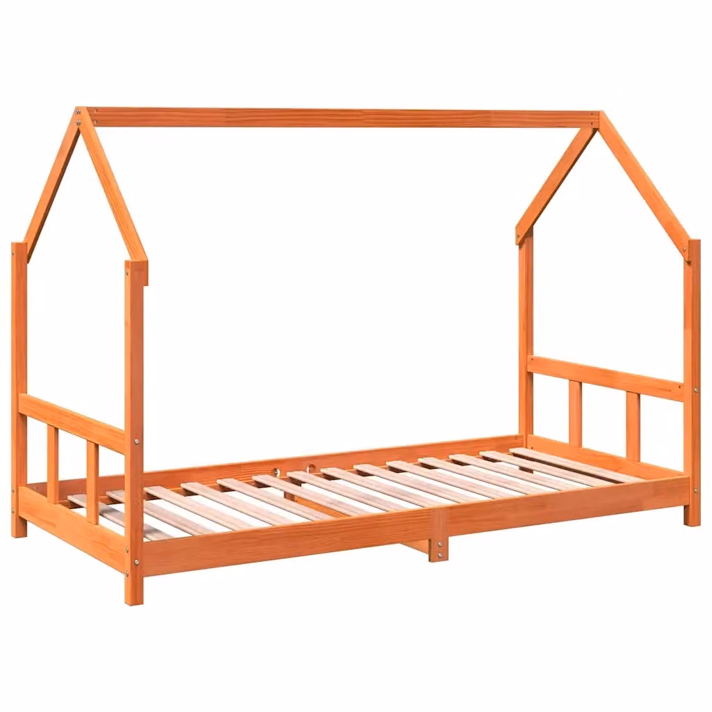 Giroletto per bambini vidaXL in legno massello di pino color marrone cera, L/P/H: 190 x 90 x 195,5 cm – 2