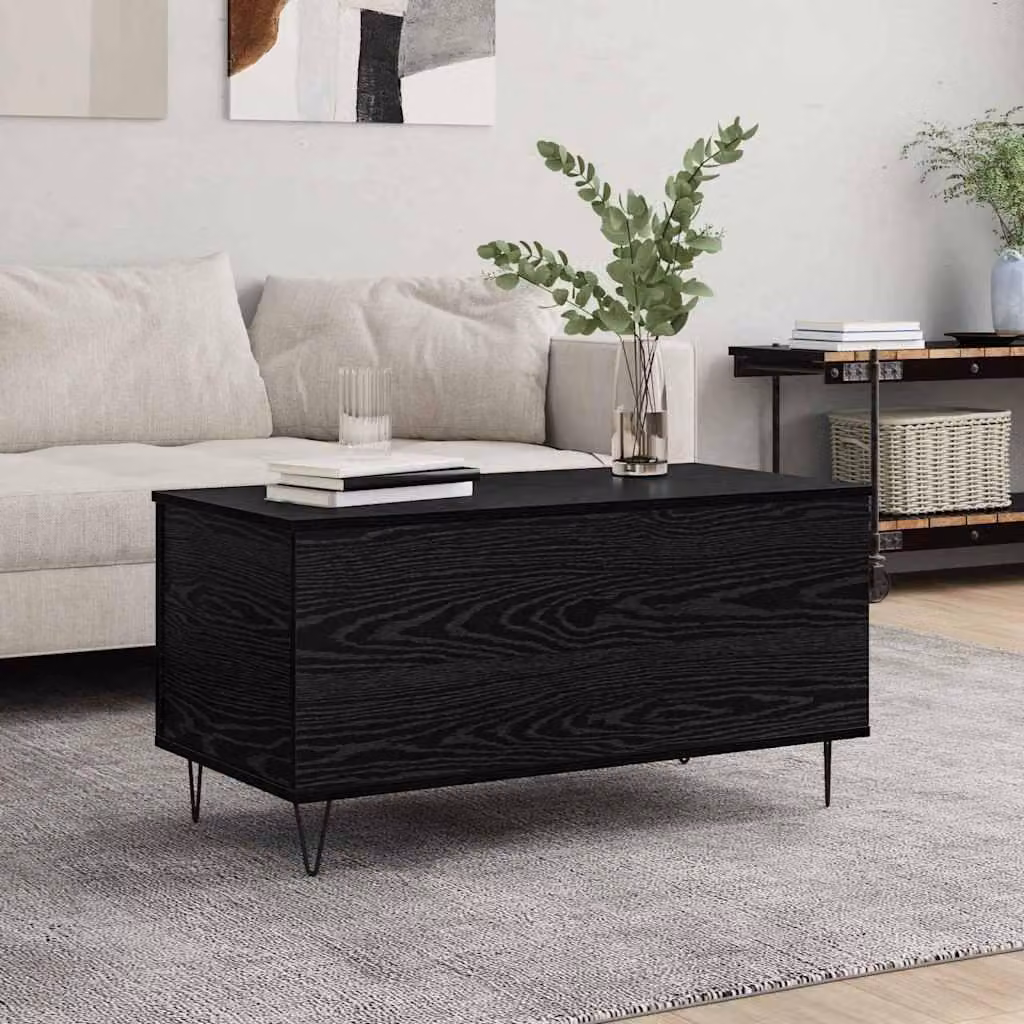 Maison Exclusive - Tavolino da salotto effetto rovere nero 90 x 44,5 x 45 cm Materiale ligneo