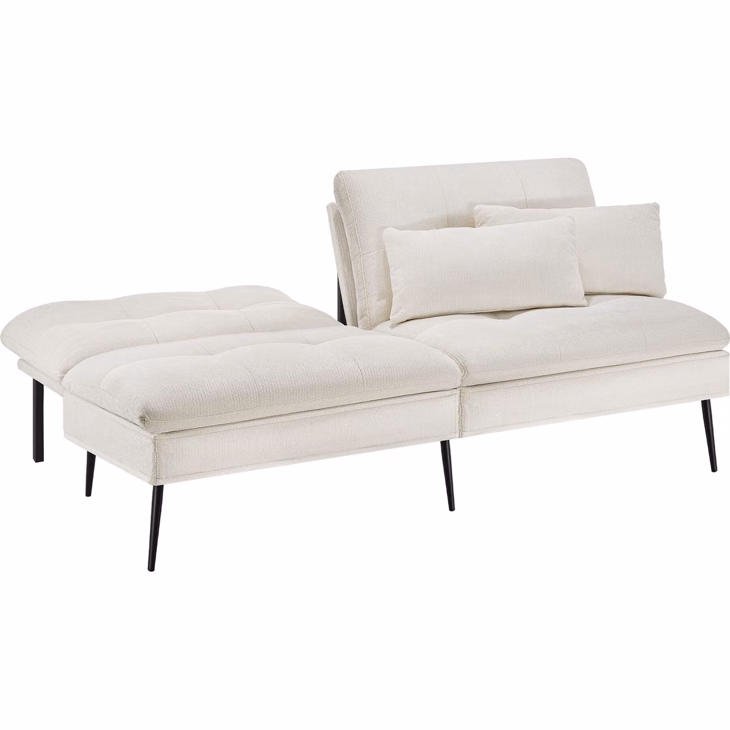 Divano letto Tokio Tectake 3in1 con schienale reclinabile e coperture rimovibili, colore bianco – 2