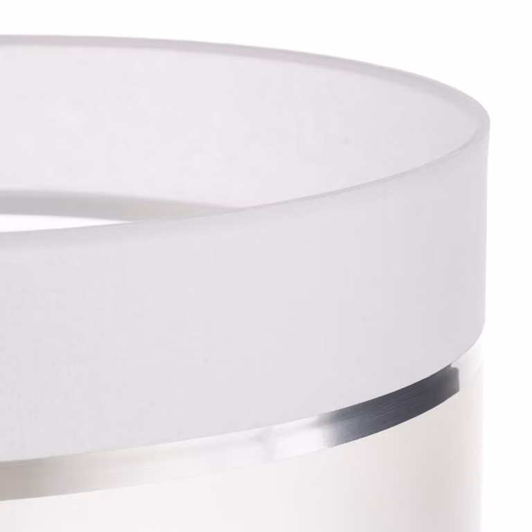 Paralume Helen E27 Ø35/altezza 20 cm bianco/argento HELAM, Bianco / Opale, Soggiorno / Sala da pranzo, Tessuto / Stoffa / Seta