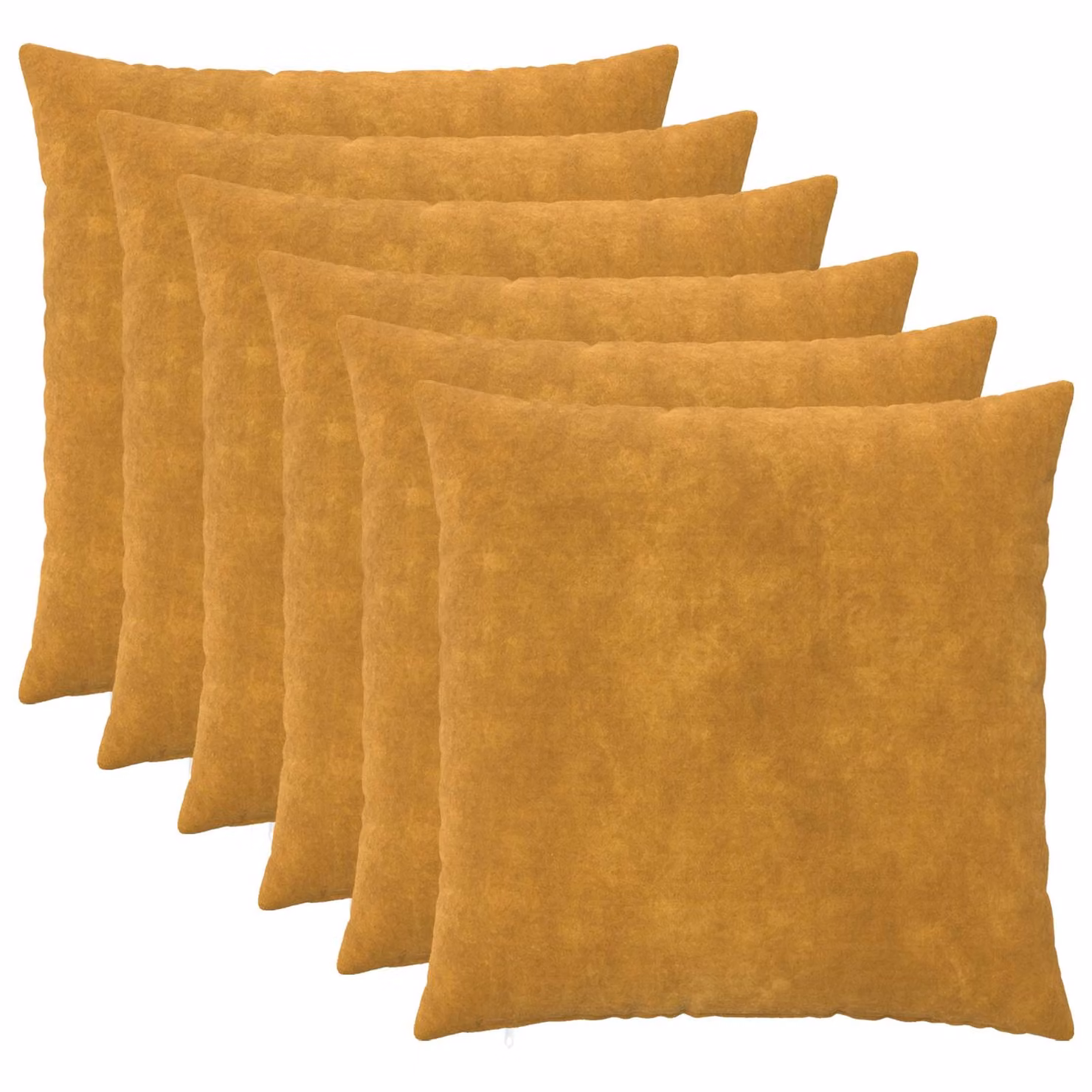 vidaXL Federa 6 pcs HEERLEN Giallo 65 x 65 cm Fleece in microfibra