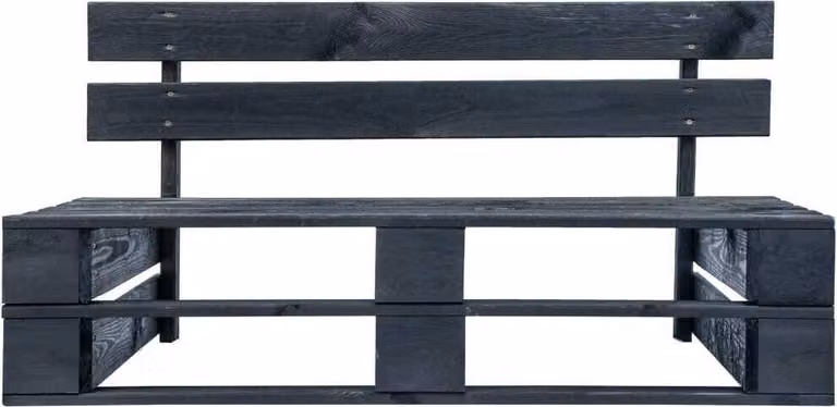 Panchina da giardino in legno pallet nero