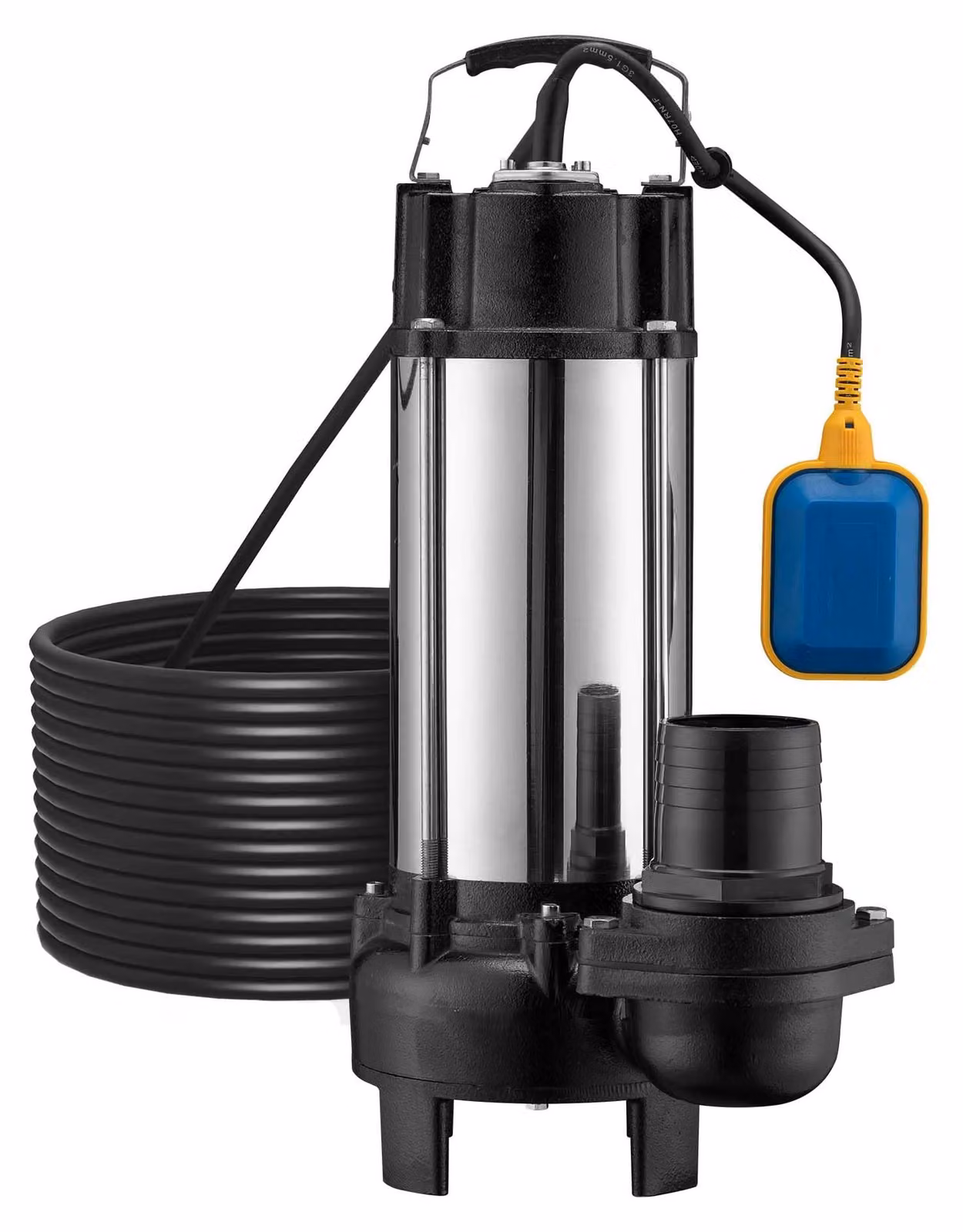 Pompa per acque sporche, portata 31.200 litri/ora, potenza 2200 W, altezza di mandata 10 metri, interruttore a galleggiante