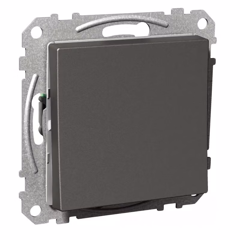 Interruttore universale Elso 16 A con morsetto a innesto e pulsante a bilanciere Exxact, antracite WDE003121