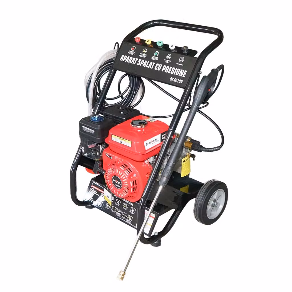 Idropulitrice a scoppio Breckner Germany da 7,5 CV e 18 MPa con tubo e pistola, colore rosso – 2