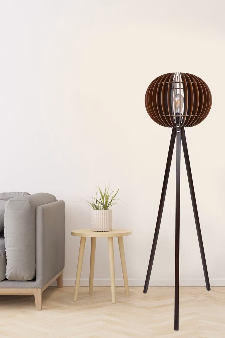 Opviq, 193- 193FLH, colore noce, lampade da terra, corpo in MDF (spessore: 3 mm)